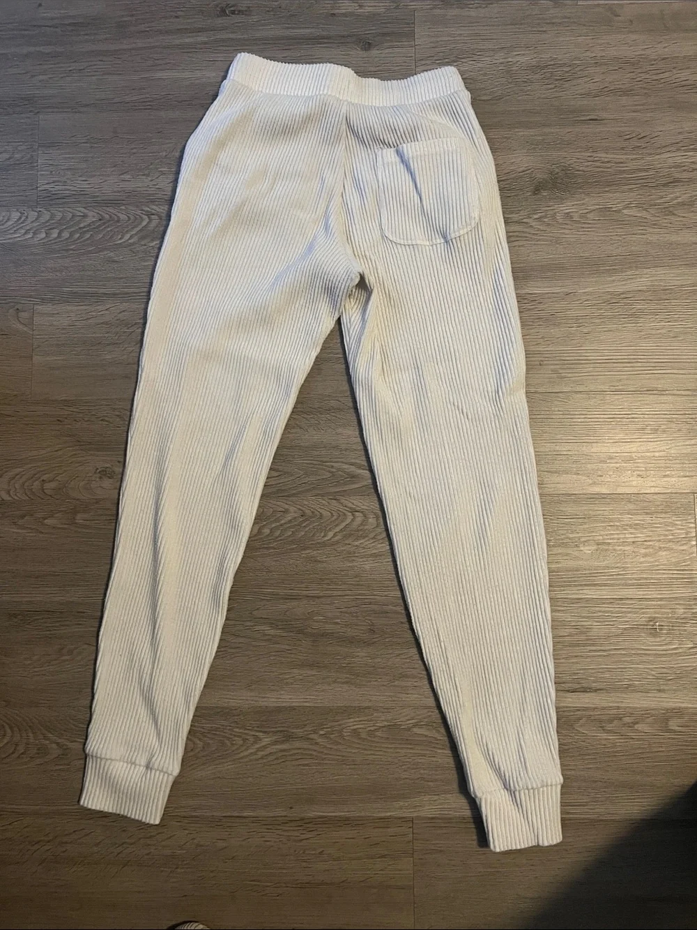 ALO Yoga Cream Ribbed Track Pants